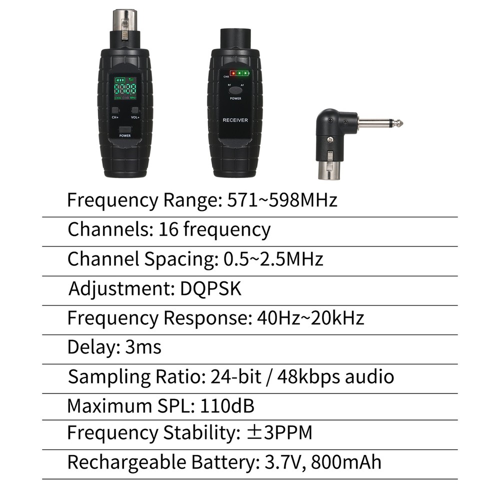 UHF Professional Wired To Wireless Microphone Converter Micphone Transmitte QTOJ