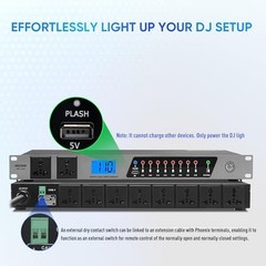 Power Conditioner, 20 Amps 10 Outlet Rack Mount Power Sequencer for Audio