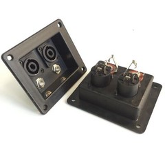 2Pc Plastic Jack Plate W/ Dual SpeakON NL4 & 1/4″ Female Jack PA Speaker 99x84mm