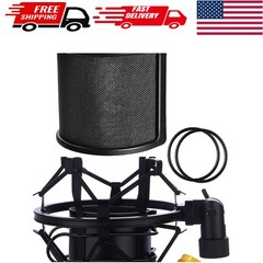 Durable Microphone Shock Mount & Pop Filter, Anti-Vibration Design for Recording