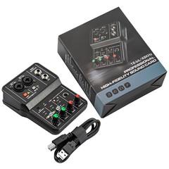 2-Channel USB Audio Mixer with Phantom Power and Real-Time Monitoring