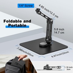Mic Stand Desk, 360° Rotatable Desktop Microphone Stand, Max Load 4.4 lb, Adj…