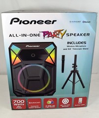 Pioneer PSX615 700W 15″ Bluetooth Party Speaker RGB LED Auracast Mic & Stand New