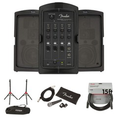 Fender Passport Conference Series 2 PA System w/ Stands, Mic Kit & Cable Bundle