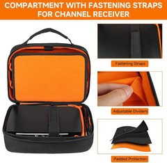 3 Slots Microphone Case for Wireless Microphones, Carrying Bag with Padded Inter