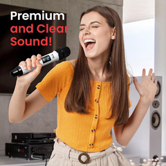 4 Channel Wireless Microphone System, Portable UHF Band Receiver System, Indepen
