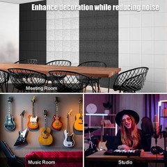 Effortless Acoustic Improvement: 12 Pack of 12″x12″ Self-Adhesive Wall Panels
