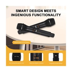 8-Channel Wireless Microphone System, UHF 500MHz Cordless Mic Set w/ 8×5 Freq…