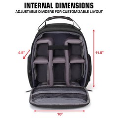 USA GEAR Audio Equipment Backpack for Recording Microphones & Accessories