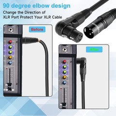 Togconn 2-Pack XLR Microphone Extension Cable Adapter 0.6 Feet, 90 Degree X…..