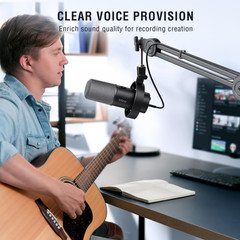 Dynamic Podcast Microphone Set with Boom Arm Stand, Studio XLR/USB Microphone fo