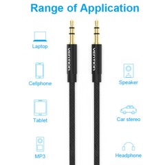 3.5mm Nylon Braid Aux Cable Audio Input Adapter Male to Male Headphone Car Cord