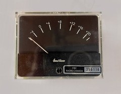 1-Rare Ernest Turner VU meter CBC Radio-Canada console. 4″ w x 3″ h