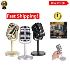 3 Decorative Plastic Microphones for Vintage Themed Parties & Karaoke Events