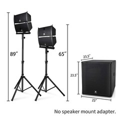 PRORECK 4000W Line Array PA System 18″ Active Subwoofer DJ Speakers Combo Set