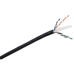1000 ft. Black CAT 6 23 AWG CMP 600 MHz Plenum U/UTP Solid Bare Copper Cable Pul