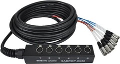 Seismic Audio SADROP-6×50 6 Channel Drop Snake Cable, 50-Feet Pro Audio Sub S…