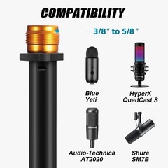 GLEAM Microphone Stand for Light less than 1 LB – Tripod, Black