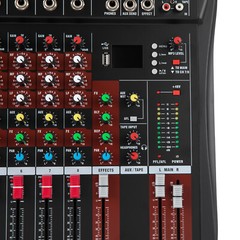 Pro 8 Channel Bluetooth Studio Audio Mixer Live Sound Mixing Console with USB