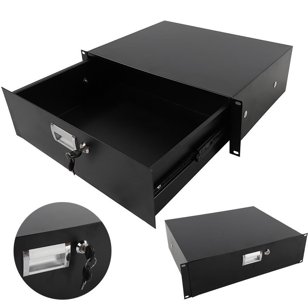 19 “ Rack Mount 3U Locking Drawer Audio DJ Server Rack Storage Deep Cabinet