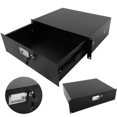 19 “ Rack Mount 3U Locking Drawer Audio DJ Server Rack Storage Deep Cabinet