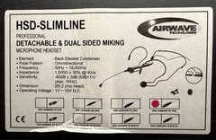 ⭕️ AIRWAVE HSD-SLIMLINE-T4-TAN PROFESSIONAL DUAL SIDED HEADSET MICROPHONE