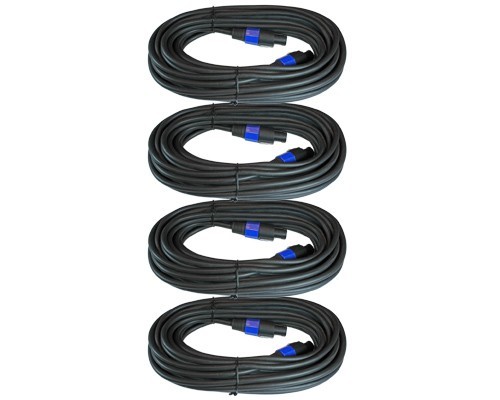 4PACK speakon compatible 25 FOOT PRO AUDIO PA DJ SPEAKER CABLES 12 GA GAUGE WIRE