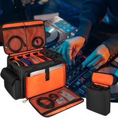 MRINCA DJ Equipment Bag, Cable Organizer Bag with 8-Slot Mic Stand Storage, L…