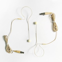2x Beige Single Earhook Headset mini XLR Microphone 4pin For Shure Wireless-TA4F