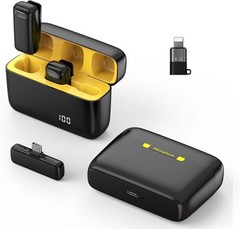 AI Mini Wireless Lavalier Microphone for iPhone, Android, Tablets, Camera, Lapel