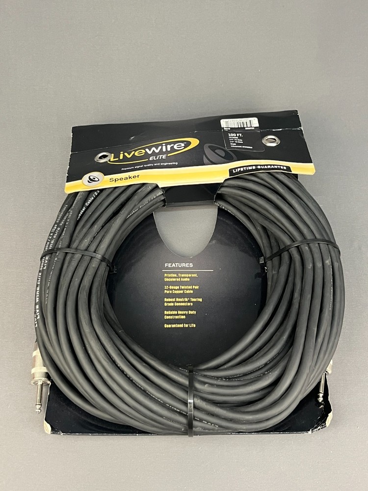 New Livewire Elite 12g Speaker Cable 1/4 in. to 1/4 in. 100 Feet ES100QQ (7E)