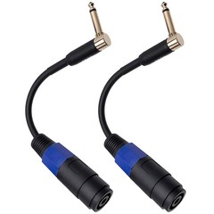 12AWG Right Angle 1/4 TS Male to Speakon Female Speaker Adapter Cable