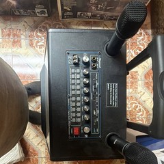 Singsound PA Speaker Bluetooth Remote Built-In Mixer, 2 Wireless Mics Black