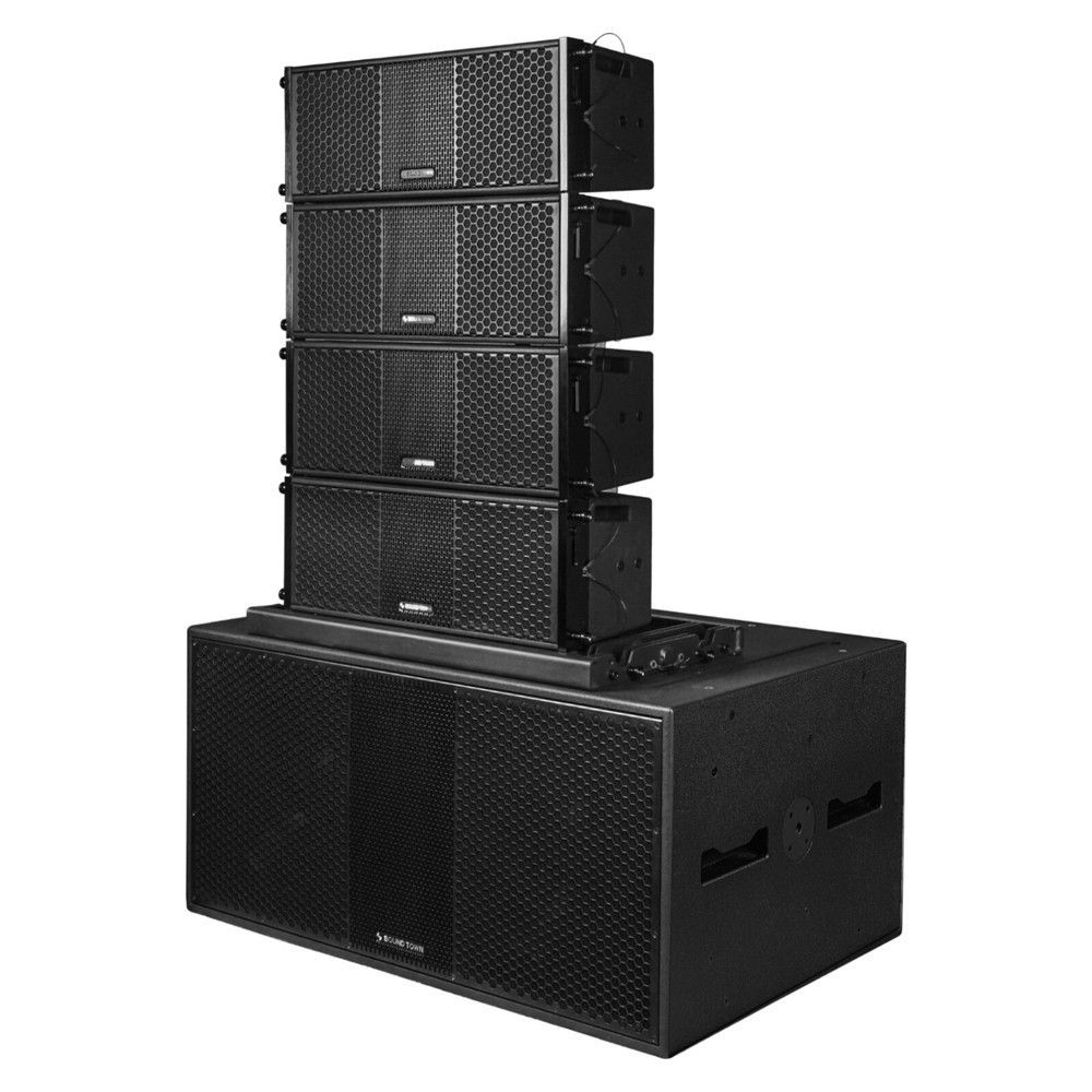 Sound Town Passive Line Array Dual 18″ Sub, 4 Dual 8″ PA, Adpt ZETHUS-218S208X4