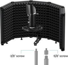 Microphone Isolation Shield – Foldable & Adjustable Sound Insulation