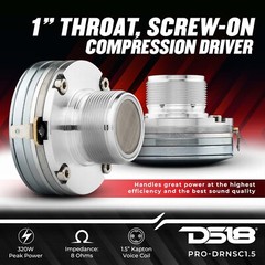 DS18 PRO-DRNSC1.5 1″ Compression Driver Voice Coil Screw On Neodymium Pro Audio