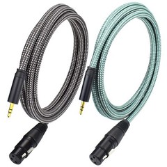 2 Pack XLR Female to 3.5mm Cable 6.6FT 1/8 inch TRS Microphone Mixer Audio