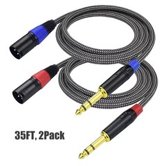 Balanced 1/4″ TRS to XLR Male Patch Cable, 35Feet Quarter Inch 6.35mm to 3pin…
