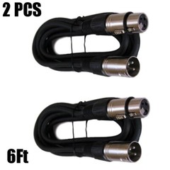 2x 6FT XLR PRO 3Pin Male to Female Mic Microphone Audio Shielded Extension Cable