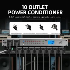MICNAUX Rack Mount Power Conditioner 20A Sequencer for Audio Equipment, Grey