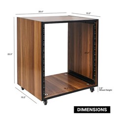 Sound Town DIY 12U Rack Furniture Grade Walnut Laminate Rubber Feet (SDRK-12WN)