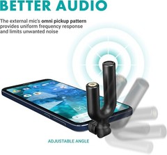 Movo MA2010 Omnidirectional 3.5mm Microphone with Headphone Monitoring Input