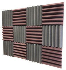 2″ Burgundy & Black Acoustic Wedge Soundproofing Studio Foam Tiles 12 Pack