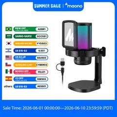 maono DGM20 Gaming Microphone USB Microphone Condenser Mic RGB Gaming Mic with