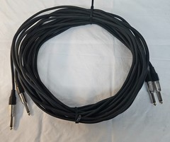 Matching PAIR of 25′ Instrument 1/4″ Audio Cables 25 foot Each GREAT