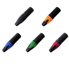 5 Pack 5 colors XLR 3pin Male Connector Fine Nickel plated housing