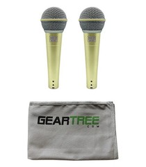 Barton B508A The Gold Standard Dynamic Vocal Microphone, 2-Pack w/ Polish Cloth