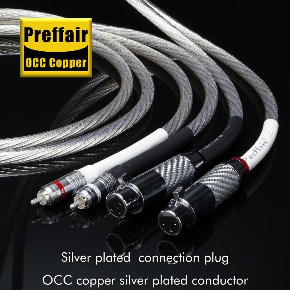 HiFi OCC Silver Plated Audio RCA To XLR Interconnect Cable Balanced Signal Wires