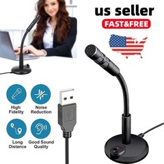 NEW Mini USB Condenser Microphone with Stand – Plug & Play for PC/Laptop/Mac