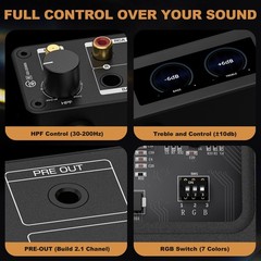 Ampapa 2-Channel Bluetooth 5.2 HiFi Stereo Amplifier 300W x 2 | HPF